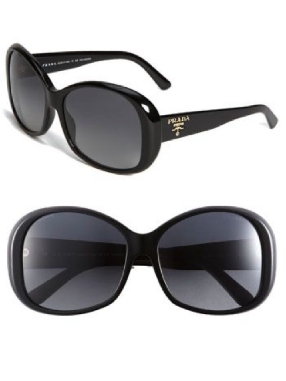 AUTHENTIC Prada Black Oversized vintage polarized Sunglasses